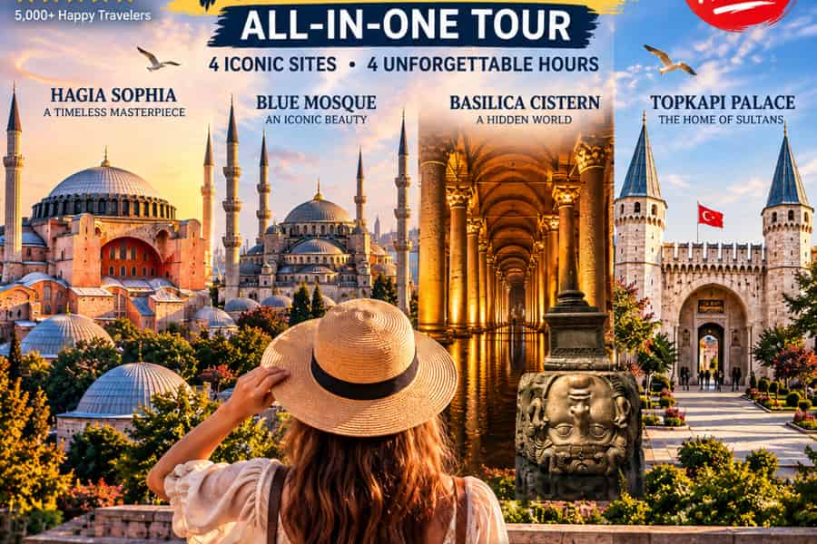 Istanbul: All-in-One-Tour Hagia Sophia, Zisterne & Topkapi. Foto: GetYourGuide Istanbul: All-in-One-Tour Hagia Sophia, Zisterne & Topkapi. Foto: GetYourGuide
