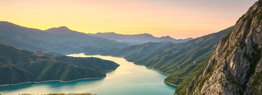 Depuis Durres/Tirana : excursion au coucher du soleil au lac de Bovilla en 4x4