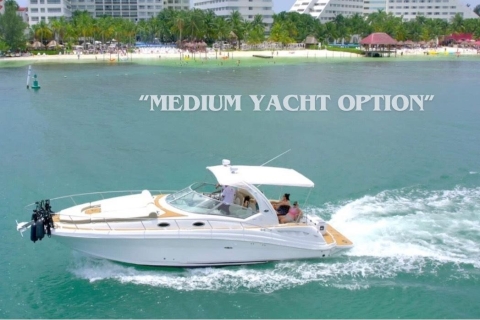 Cancun to Isla Mujeres: Sunset on Private Luxury Yacht Luxury Yacht Getaway (Medium Group)