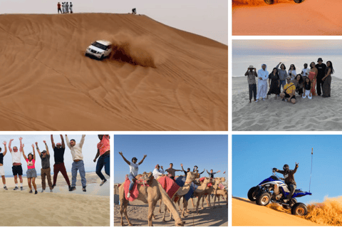 Qatar : Safari dans le désert au coucher du soleil avec promenade à dos de chameau et planche à sable.Visite privée