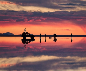 From Uyuni: Sunset and Night Stars in Uyuni Salt Flat