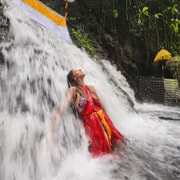 Balinese Purification at Holy Water Temple with Local
