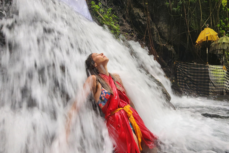 Balinese Purification at holy water temple with Local