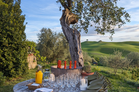 Gemensam middag i en gammal toskansk bondgård