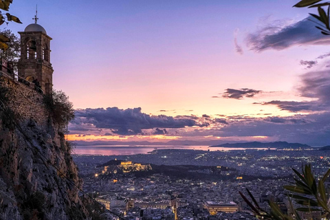 Lake Vouliagmeni Thermal Spa and Lycabettus Panoramic Sunset Sunset Tour