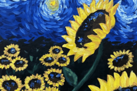 Valencia: Lezioni di pittura e sorseggio dell&#039;Accademia Wine Gogh Glow