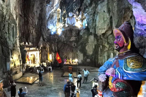 Excursión matutina a las montañas de mármol, las montañas de los monos y la cueva de Am Phu