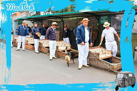 Madeira: Monte Toboggan & Old Town Guided Tuk Tour by MadTuk
