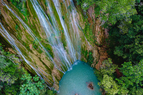 Wasserfall El Limón und Insel Cayo Levantado von Bayahibe aus