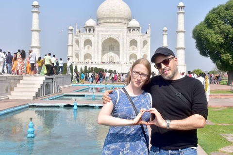 From Delhi: Sunrise Taj Mahal and Agra Guided Tour by Car From Agra: Private Car, Driver and Guide Service Only