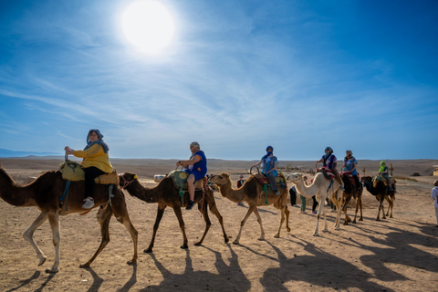 Au départ de Marrakech : Excursion dans le désert au coucher du soleil avec balade à dos de chameau et dîner