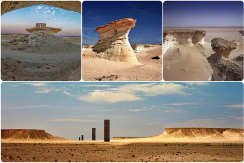 West Qatar tour to Richard Sierra sculpture,Umbrella Rock