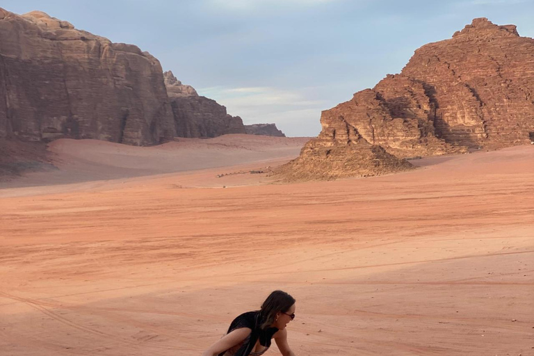 Wadi Rum:Half a Day Tour Jeep Safari Camel Rid Sandboarding Sunset Tour : Jeep _Caml Tour _Sandboarding