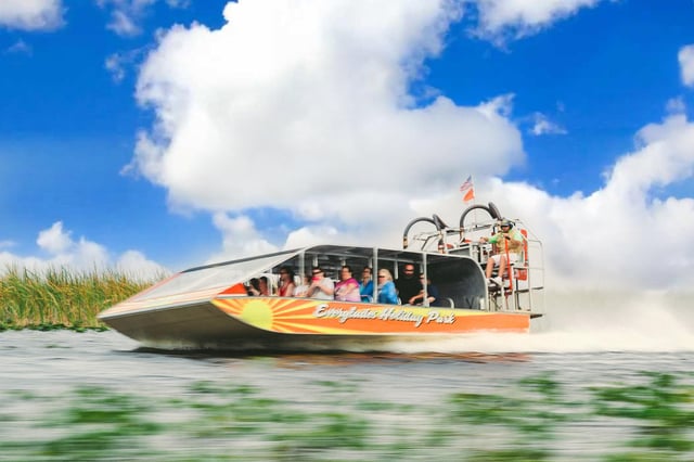 Miami : 60 min de bateau à air comprimé, transfert et sanctuaire de la vie sauvage