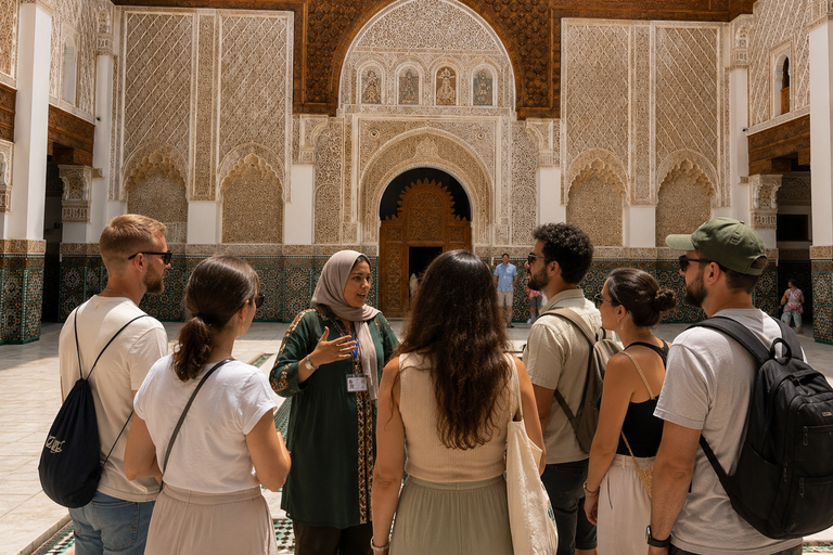 Marrakech: Bahia Palace, Ben Youssef Madrasa & Secret Garden English: Shared Group Guided Tour - From the Meeting Point