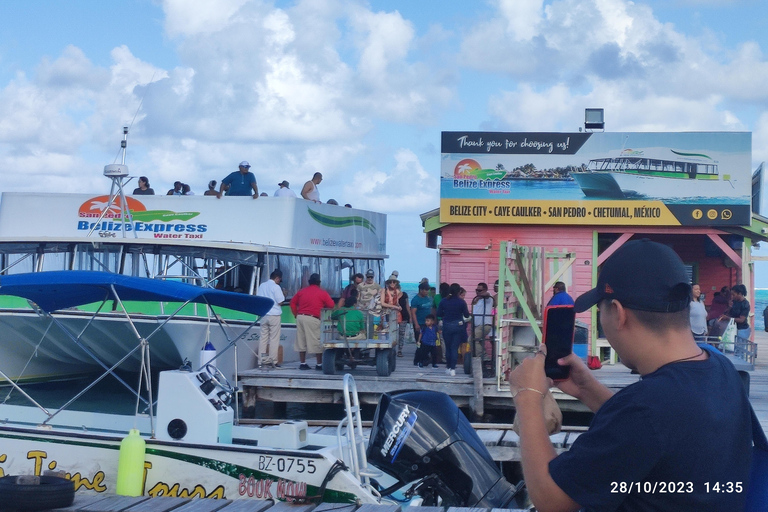 From Your Hotel in San Ignacio to Caye Caulker/Van + Ferry