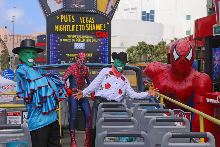 Cancun: Hop-on Hop-off Bus Tour with Flowrider Experience