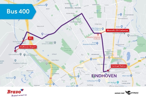 Eindhoven: Airport Express Bus to or from City Center Single from Eindhoven Center to Eindhoven Airport
