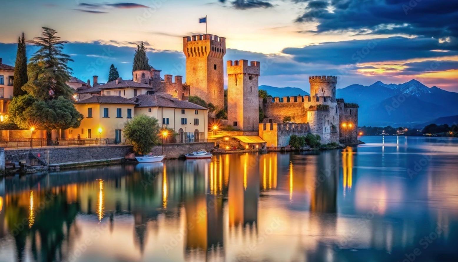 Besuch von Sirmione bei Sonnenuntergang: private Bootstour