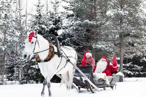 Rovaniemi: Norrskenstur med slädtur med Finnhorses