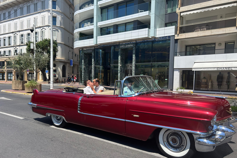 Cannes: Tour Cannes & Antibes in a 1956 Cadillac Cabriolet Private hire