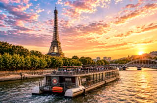Paris: Seine-Bootstour ab Eiffelturm & Crêpe-Verkostung