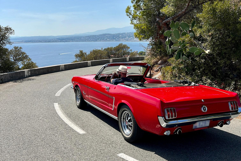 Tourist tour on French Riviera in a Ford Mustang convertible