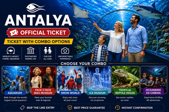 Antalya: Aquarium and Wax Museum Entry Ticket, Combo Options