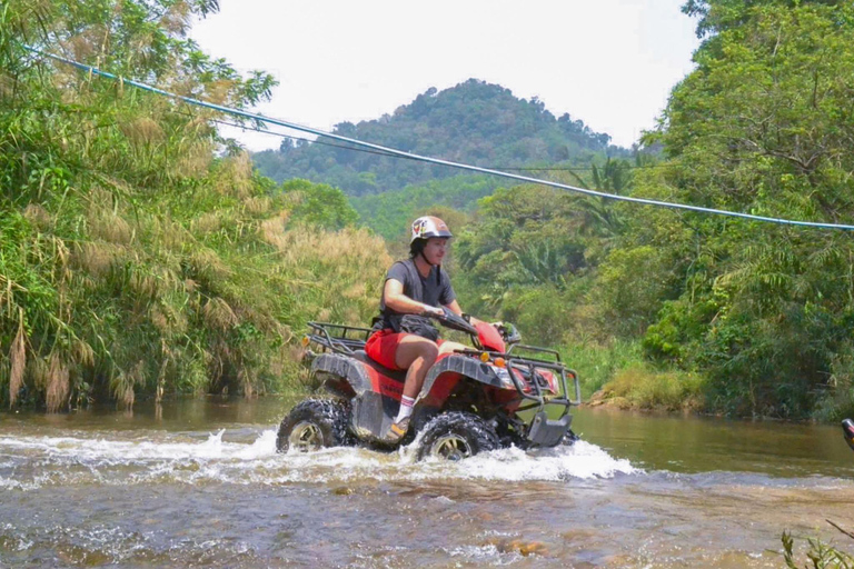 KhaoLak: Aventura de ATV, tirolesa e rafting Templo da Caverna do MacacoATV 30 minutos,ZipLine, &amp; Rafting no Templo da Caverna dos Macacos 5,5 Kms