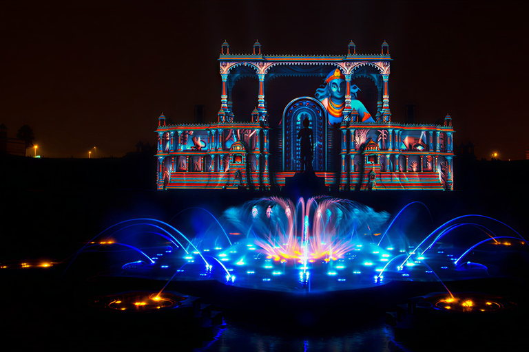 Delhi: tour espiritual de 4 religiones y espectáculo de agua de AkshardhamTour privado (coche + guía)