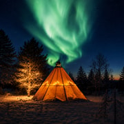 Kiruna : ferme Husky avec barbecue et aurores boréales