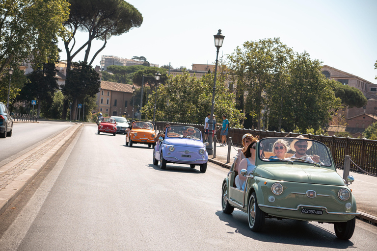 Timeless Rome: A Journey in Fiat 500 or Convertible Fiat 500 Shared Vintage Convertible Fiat 500 experience