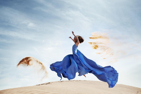 Fuerteventura: Corralejo Sand Dunes Flying Dress Photoshoot Ultimate (50 photos | 90 mins | 30sec video)