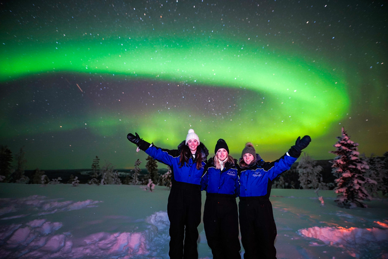Night Snowshoeing Adventure under the Northern Lights