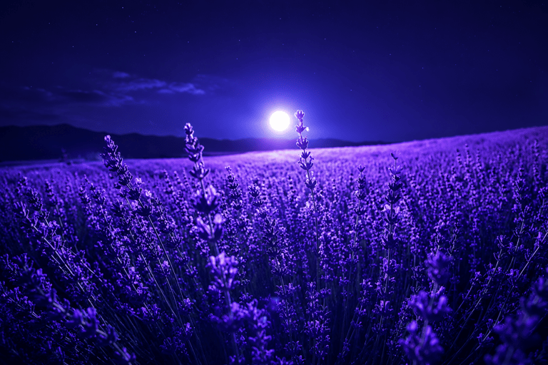 Furano: Summer Night Romantic Lavender Field Illumination