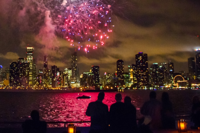 Chicago: Fireworks Cruise with Lake or River Viewing Options 45-Minute River Fireworks Cruise from Michigan Avenue