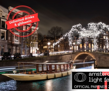 Amsterdam: Kanalcruise med all-inclusive på lysfestivalen