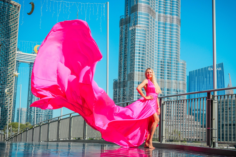 Dubai: Burj Khalifa Flying Dress Videography Shoot