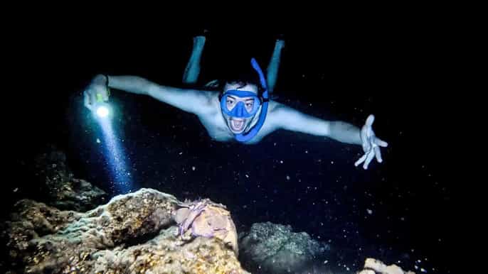 Nattlig snorkelupplevelse på Malta med guide och foton