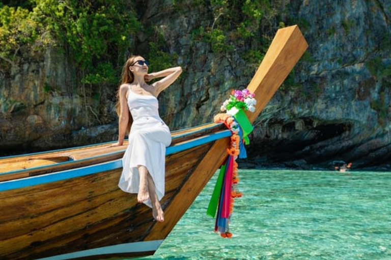 From Phi Phi: Private Luxury Longtail Boat Charter 4 Hours Private Luxury Longtail Boat Charter 4 Hours