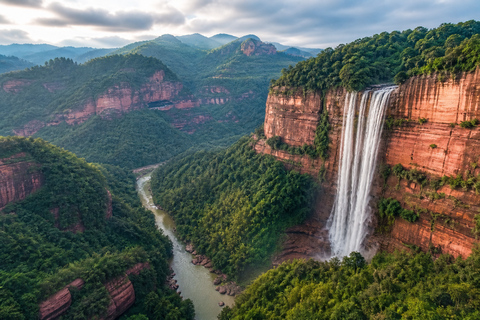 Guizhou: Chishui Danxia Scenic Area Tickets Chishui Waterfall: Shuttle + Elevator + Dome Cinema