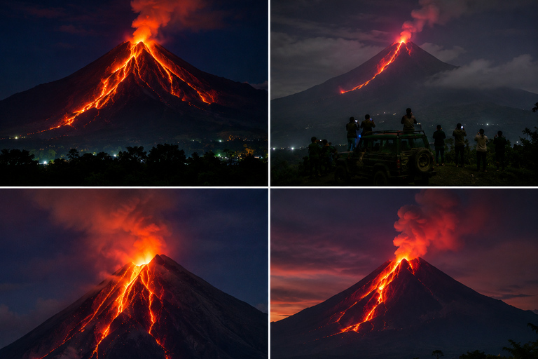 Prambanan Temple Sunset & Mount Merapi Lava Viewing Prambanan Temple Sunset & Mount Merapi Lava Viewing