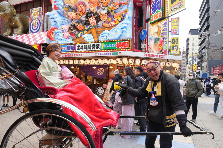 Osaka: Kimono Rental and Rickshaw Ride in Shinsekai