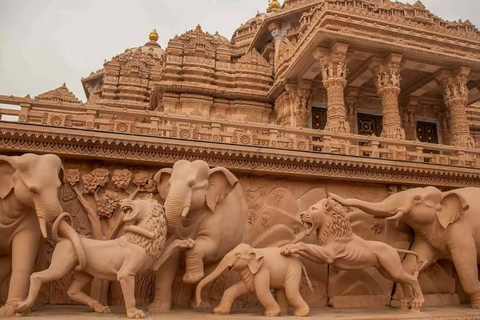 Delhi: Akshardham Temple Tour with Water & Light Show by Car Akshardham Water & Light Show with Old Delhi Tour