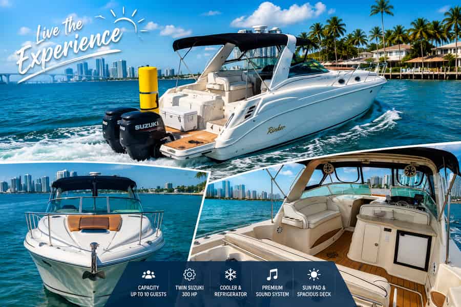Private Yacht in Miami – Champagner & Skyline-Kreuzfahrt. Foto: GetYourGuide Private Yacht in Miami – Champagner & Skyline-Kreuzfahrt. Foto: GetYourGuide