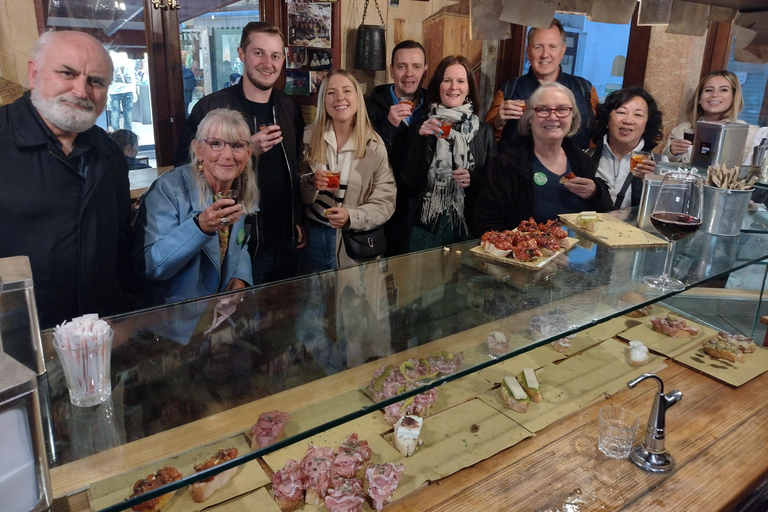 Venezia: Tour a piedi al tramonto con degustazione di vini e prodotti alimentari