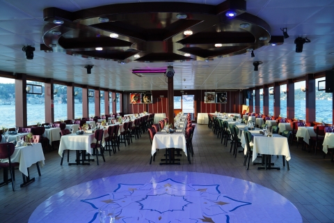 Istanbul: Dinner Cruise & Entertainment with Private Table Cruise with Bosphorus Tour, Shows, and Soft Drinks