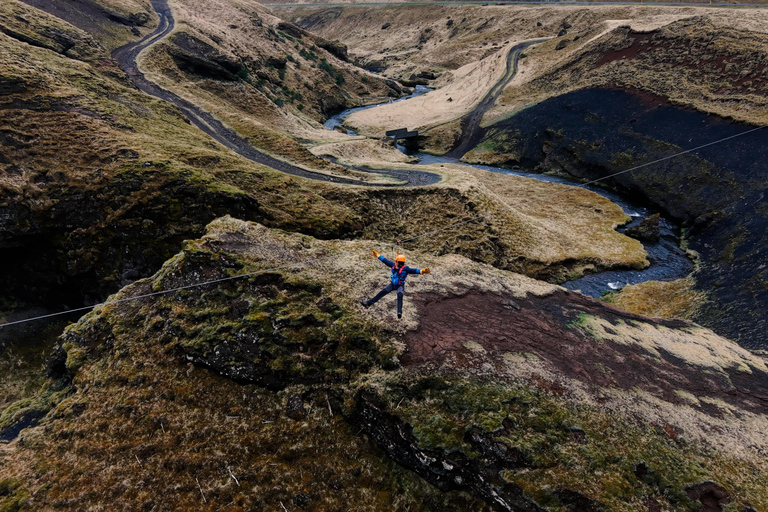 Vík: Zipline Adventure over Canyons and Waterfalls