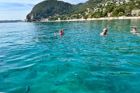Nice: Mala Caves, Stop at Villefranche& Snorkeling Boat Tour