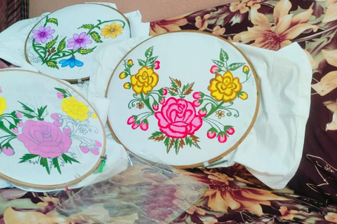 Agra: Workshop i färgglad tygmålning i ett lokalt hem